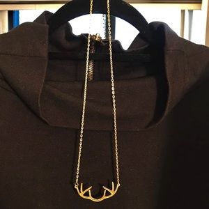 Gold antler necklace